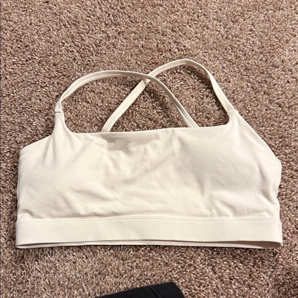 Fabletics Cream Cross-Back Bralette